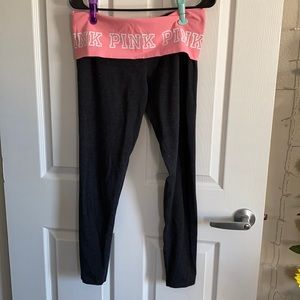 PINK fold over yoga leggings